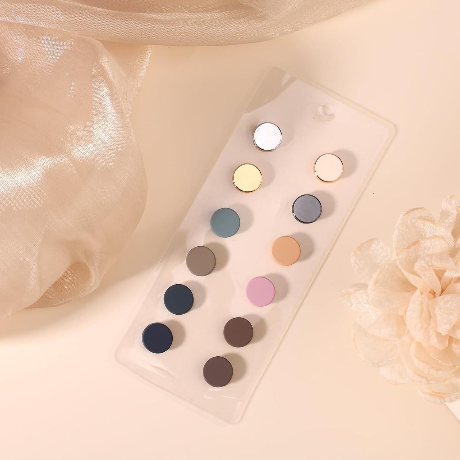 12 Pines Magnéticos Tinoaly para Hijab - 1.4cm Coloridos