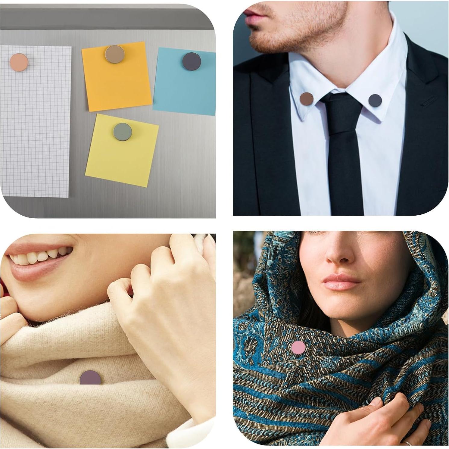 12 Pines Magnéticos Tinoaly para Hijab - 1.4cm Coloridos