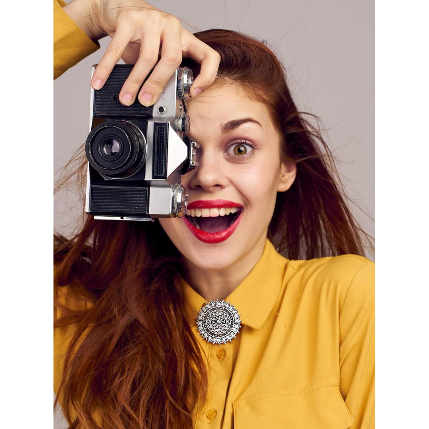 Juego de 5 Clips Retro para Suéteres y Chalecos - Plata