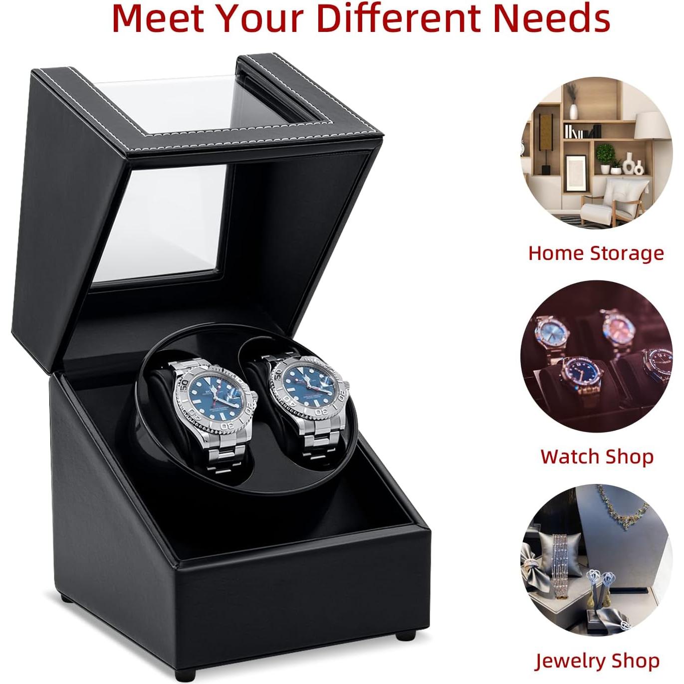 Mcbazel Winder Doble para Relojes Automáticos Cuero Negro