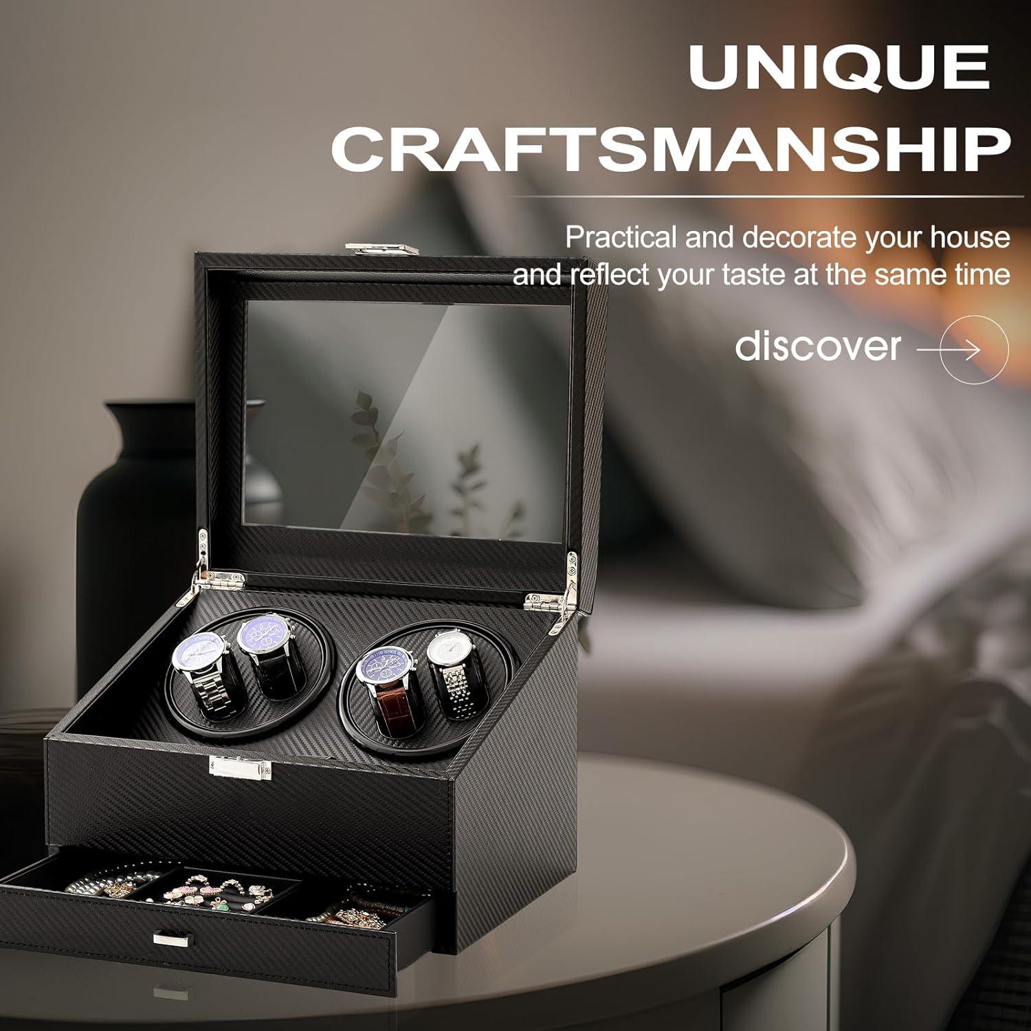 Enrollador de Reloj Automático Liliaafar 4 Motores Silenciosos