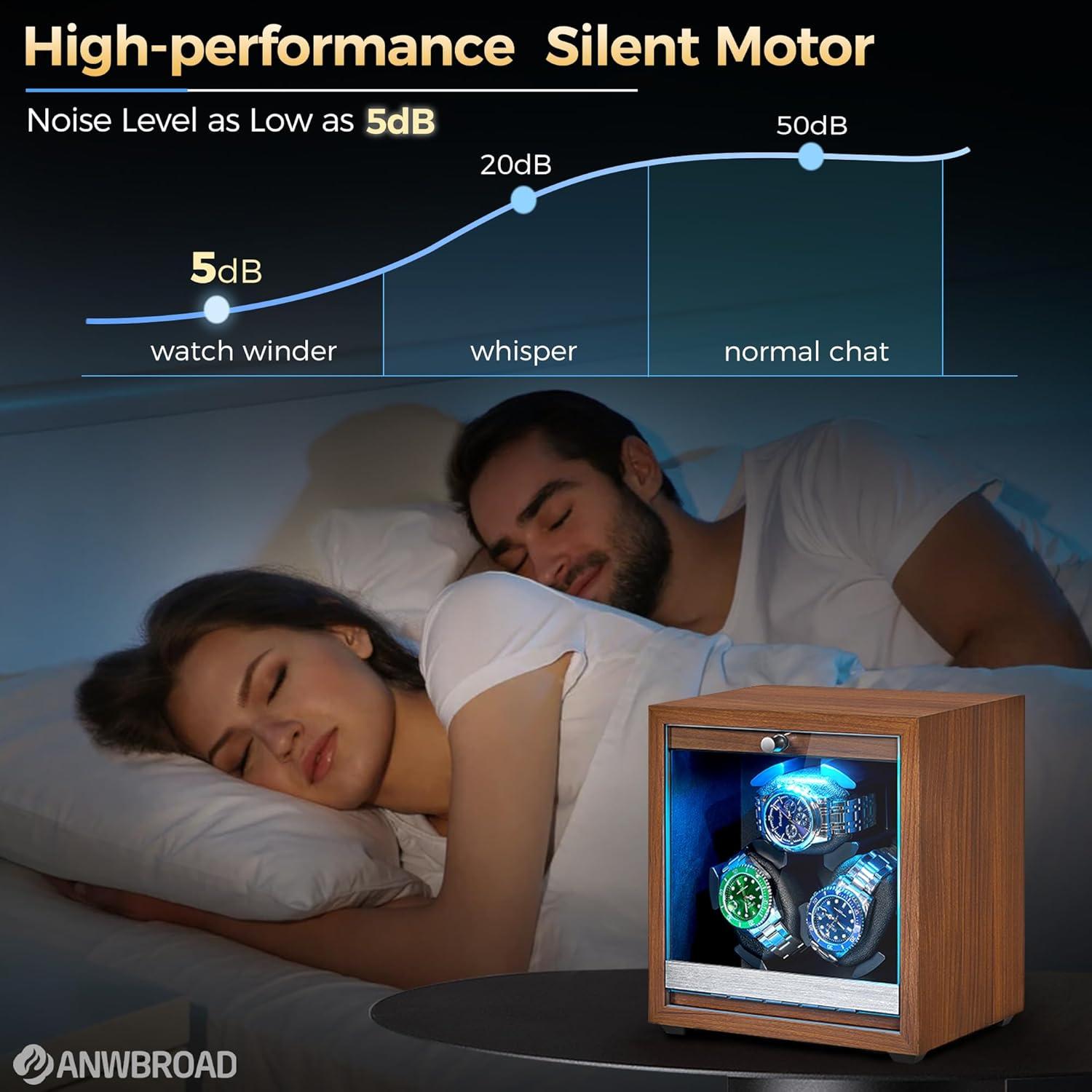 Caja de Reloj Automático ANWBROAD para 3 Relojes con LED