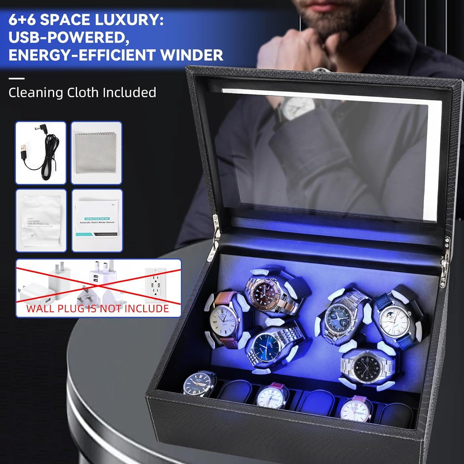 Winder de Reloj Automático Hightall 12 Piezas Silencioso