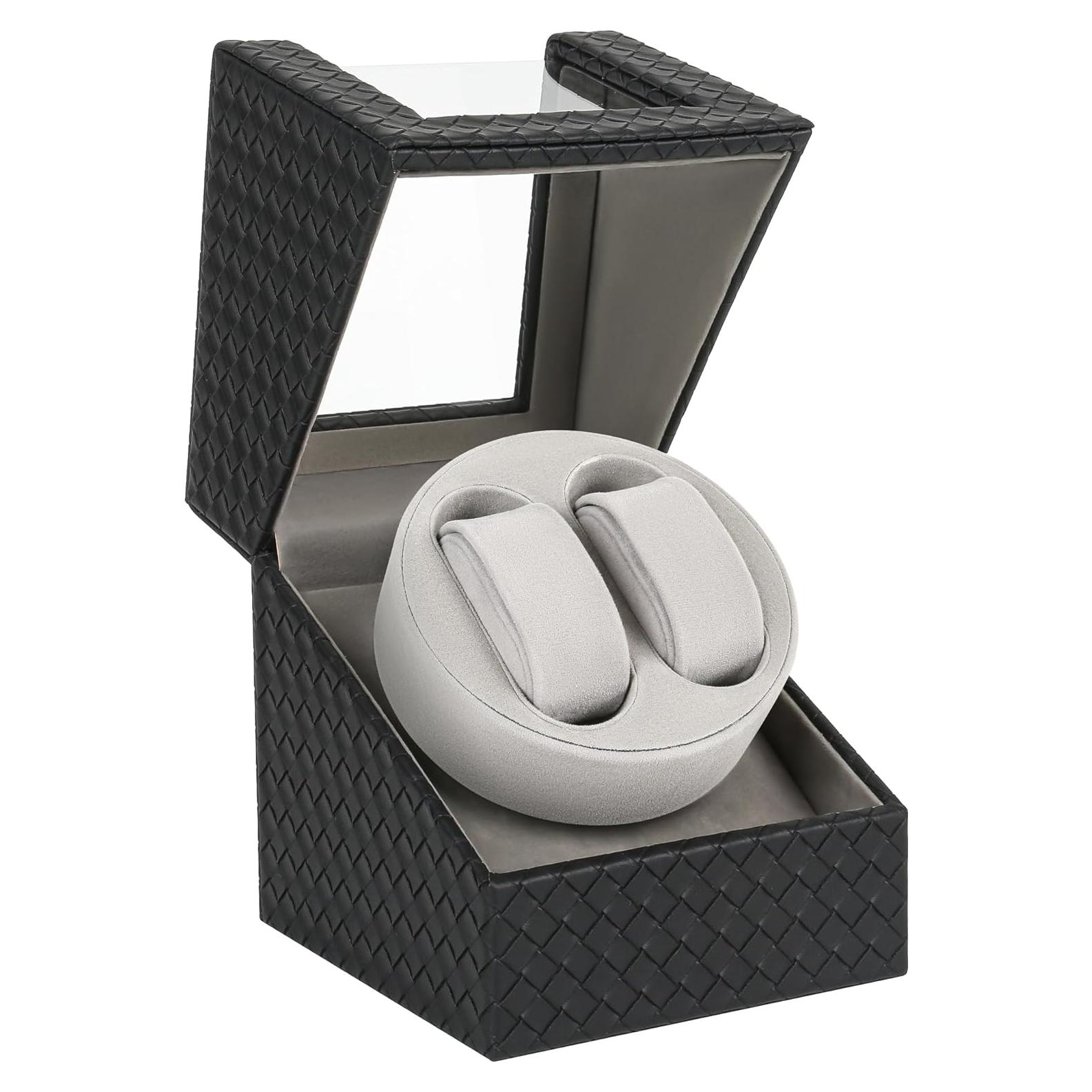 Enrollador Doble de Reloj WUGE - Cuero PU Premium, Silencioso