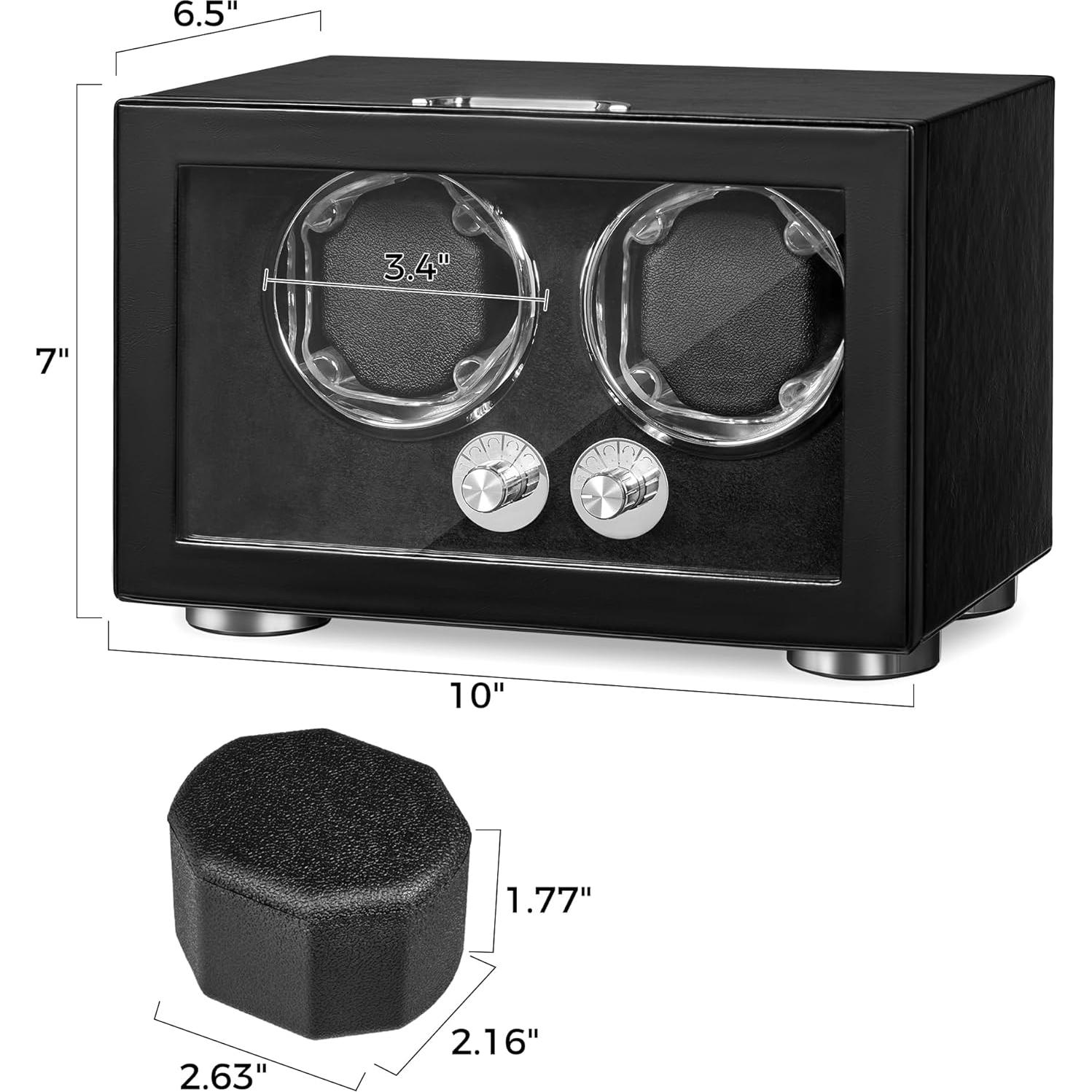 Reloj Winder Doble ANWBROAD con LED y 4 Modos de Rotación