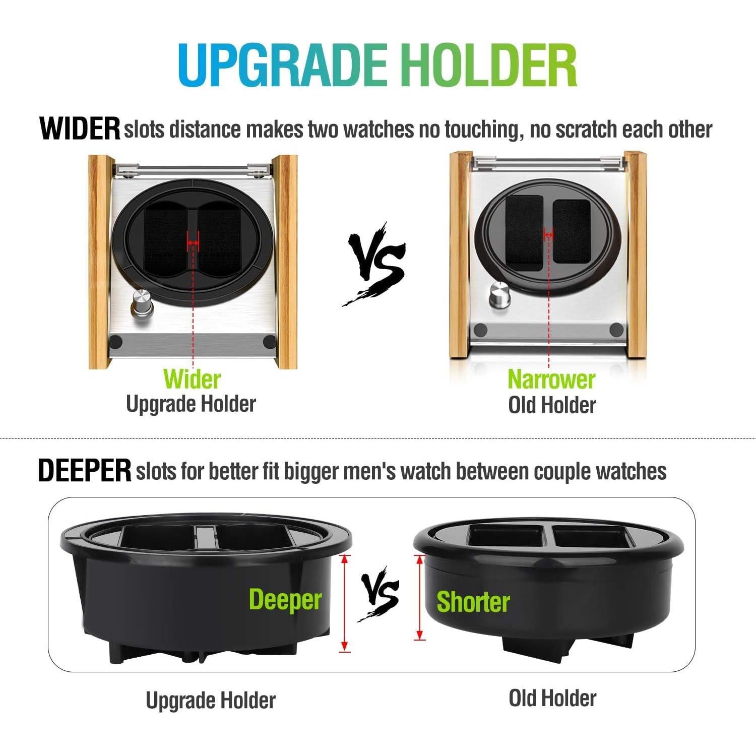 Reloj Winder Doble Reloj Winder Smith Bambú 2 Automático