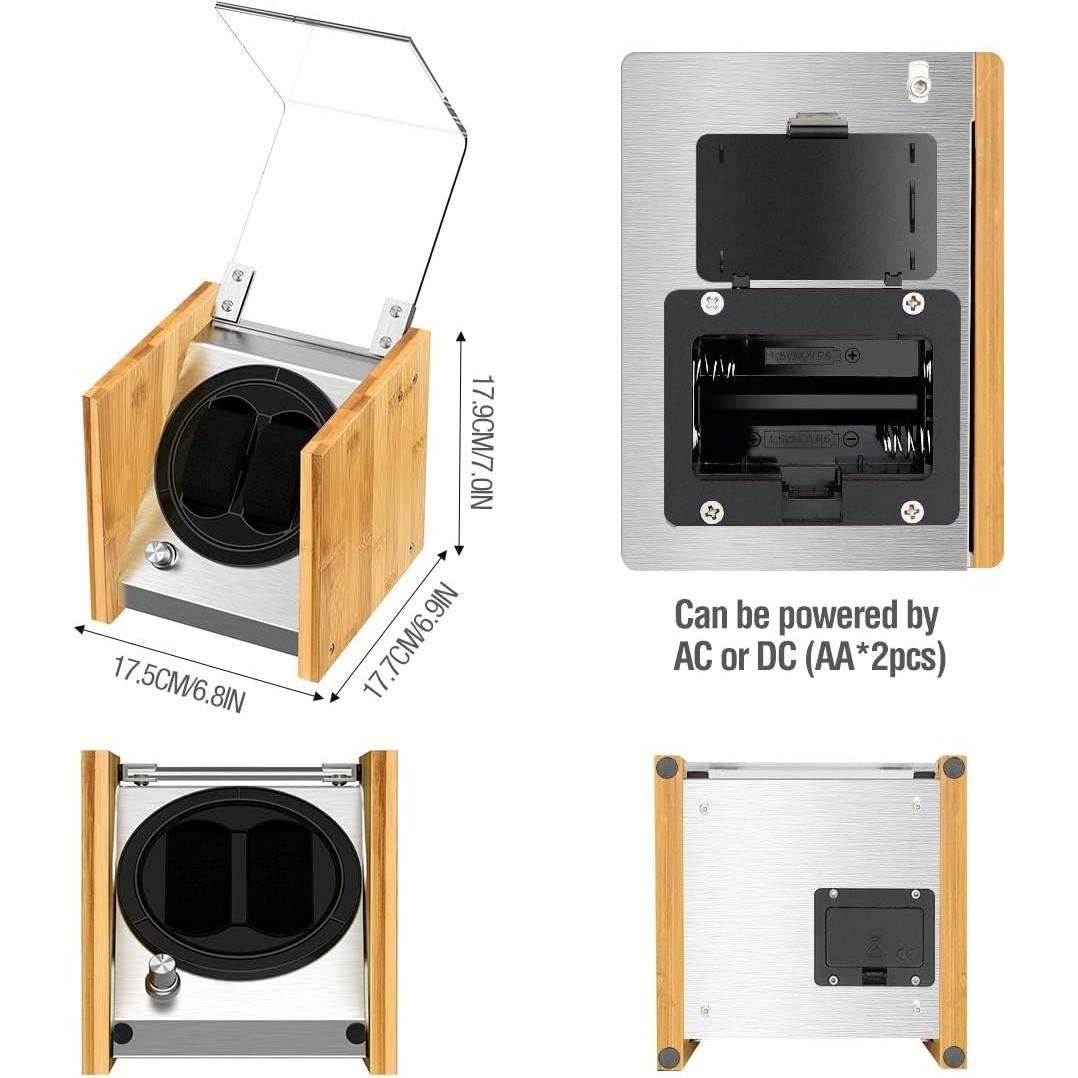 Reloj Winder Doble Reloj Winder Smith Bambú 2 Automático