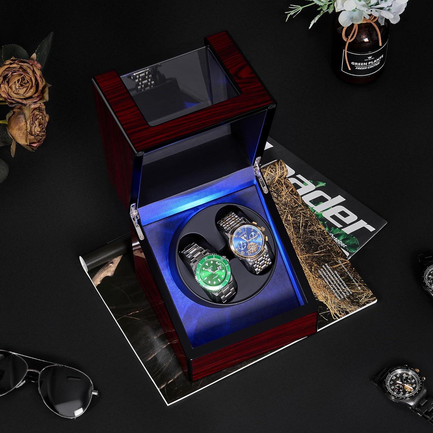 Relojero automático ANWBROAD JWW001Y con motor silencioso LED