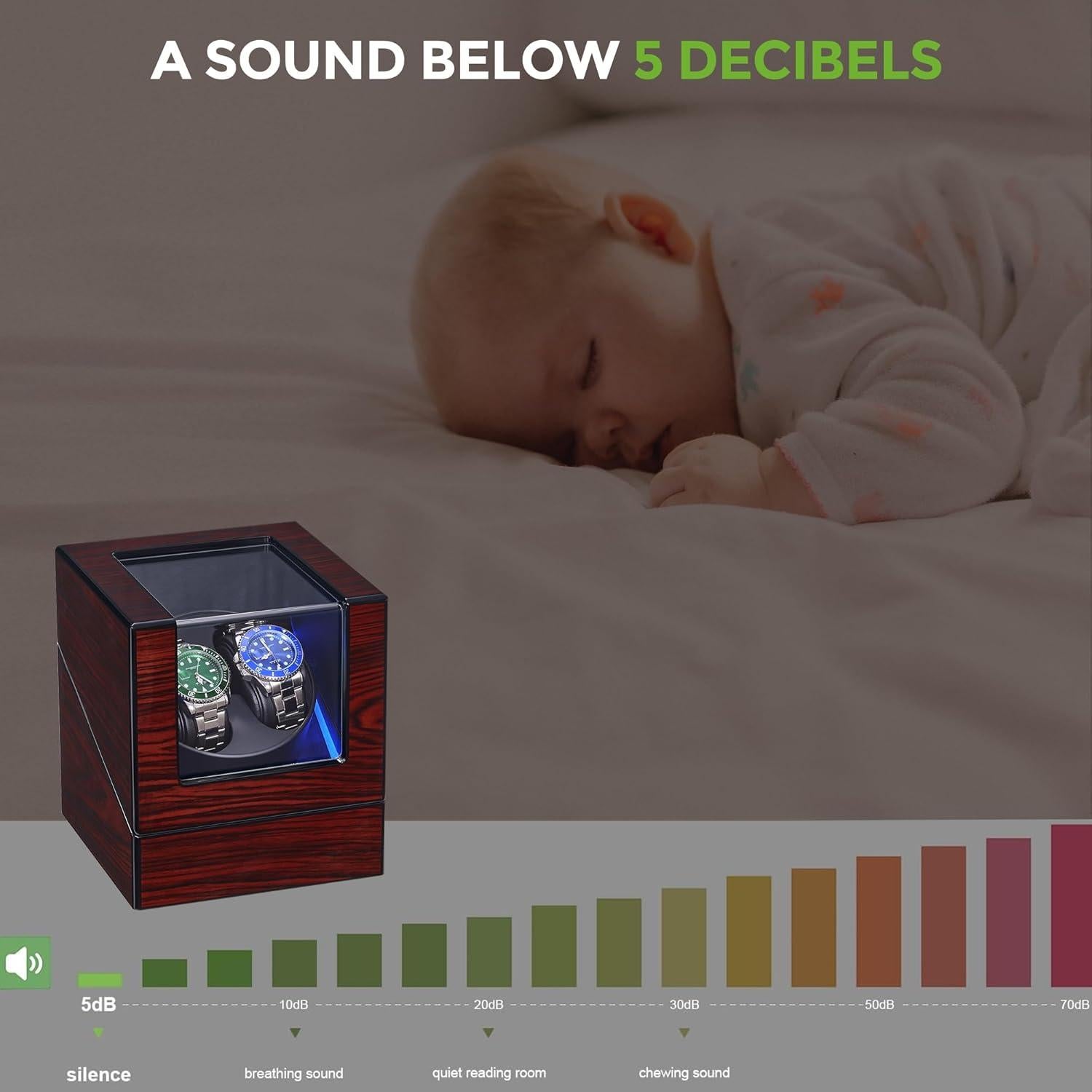 Relojero automático ANWBROAD JWW001Y con motor silencioso LED