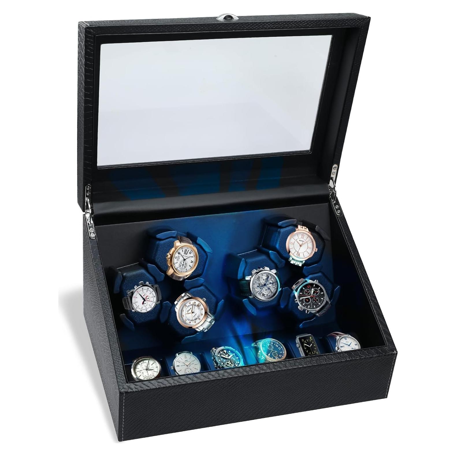 Enrollador de Relojes Automáticos JuviPerpric 6+6 con Luz LED