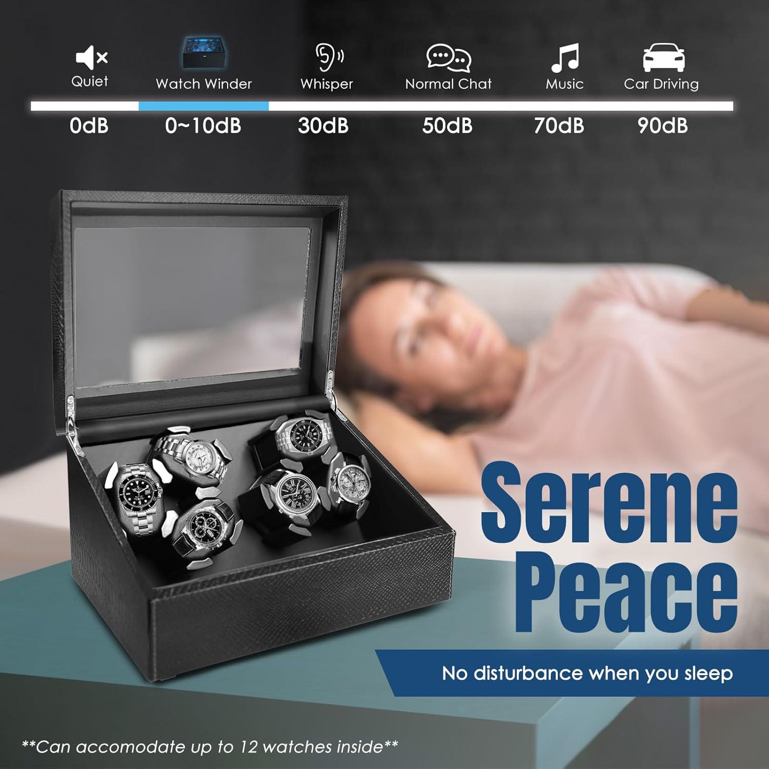 Enrollador de Relojes Automáticos JuviPerpric 6+6 con Luz LED