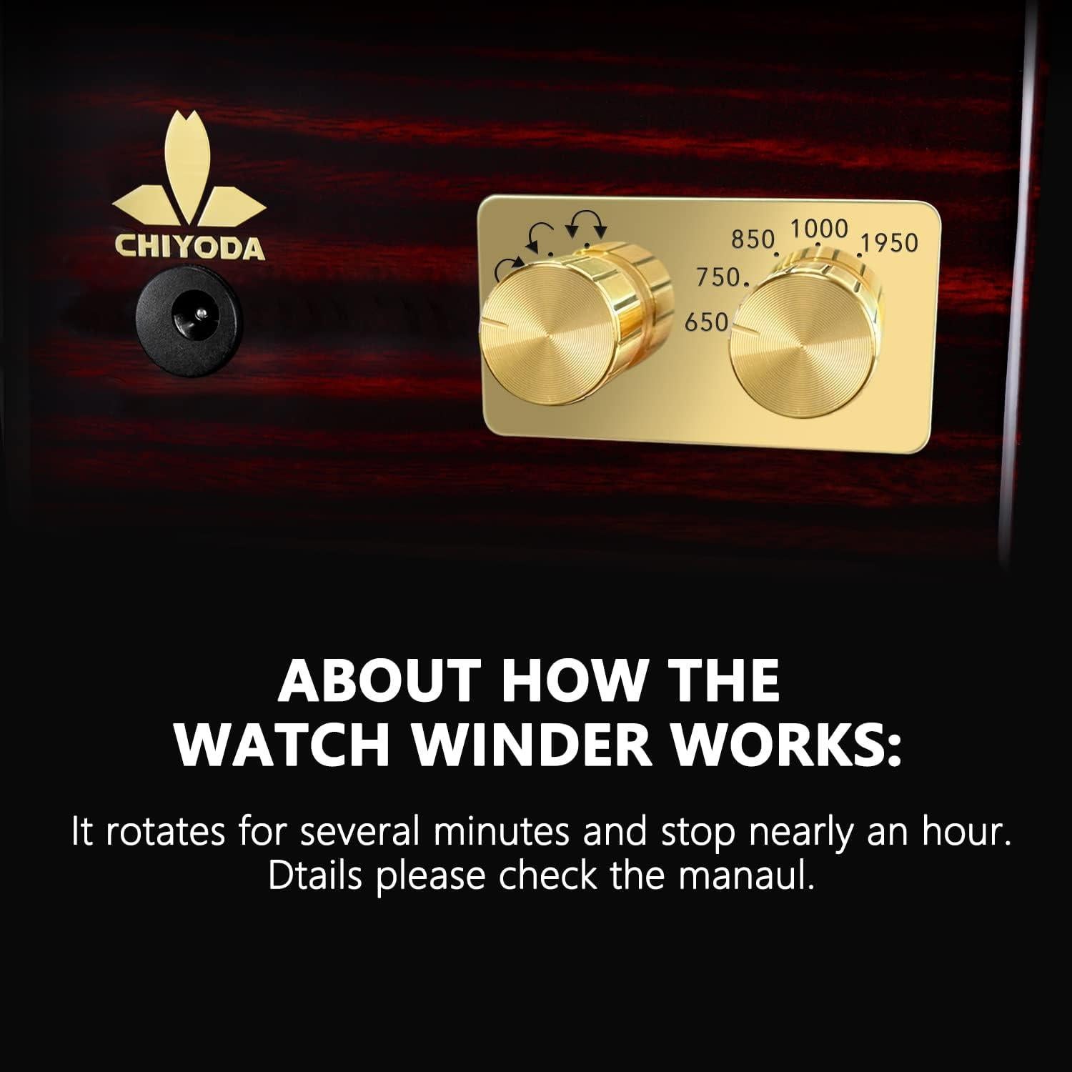 Enrollador de Reloj Automático CHIYODA Madera Sólida 5 TPDs