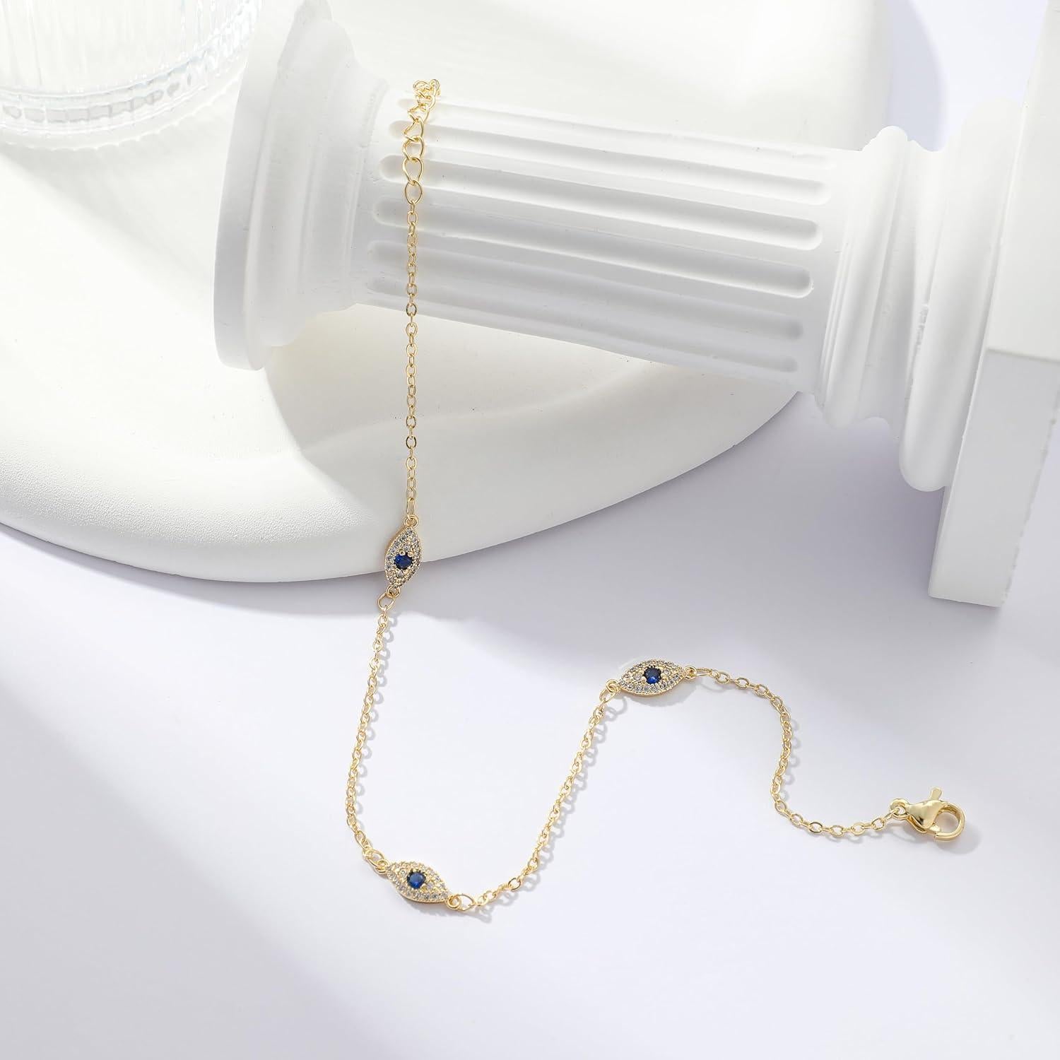 Tobilleras de Oro 14K para Mujeres Ajustables con Diamantes