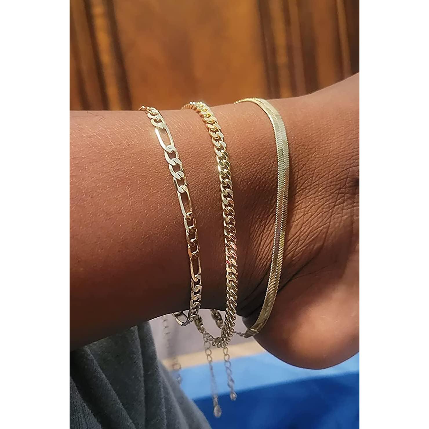 Conjunto de Pulseras de Tobillo DEARMAY Oro 14K Mujeres