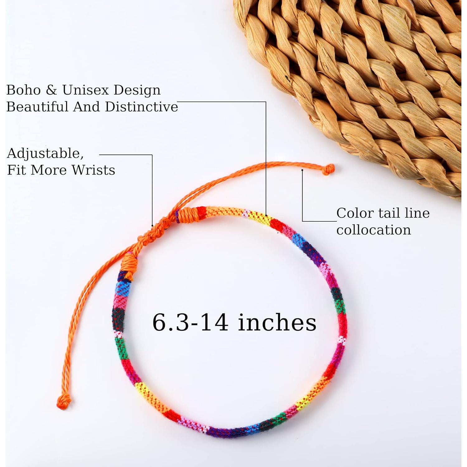 Florideco 24 Pulseras Boho Surfista Ajustables Hechas a Mano