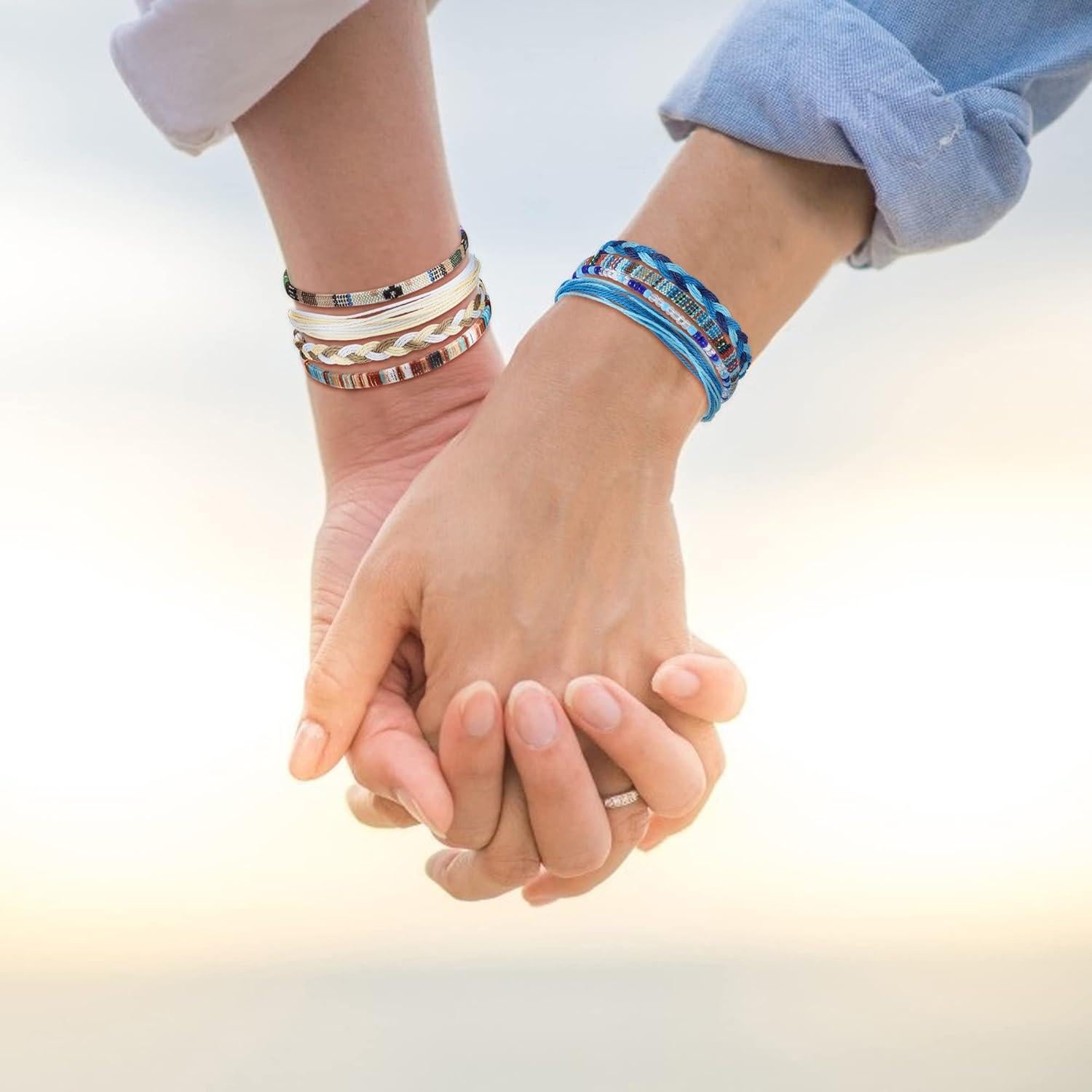 Florideco 24 Pulseras Boho Surfista Ajustables Hechas a Mano