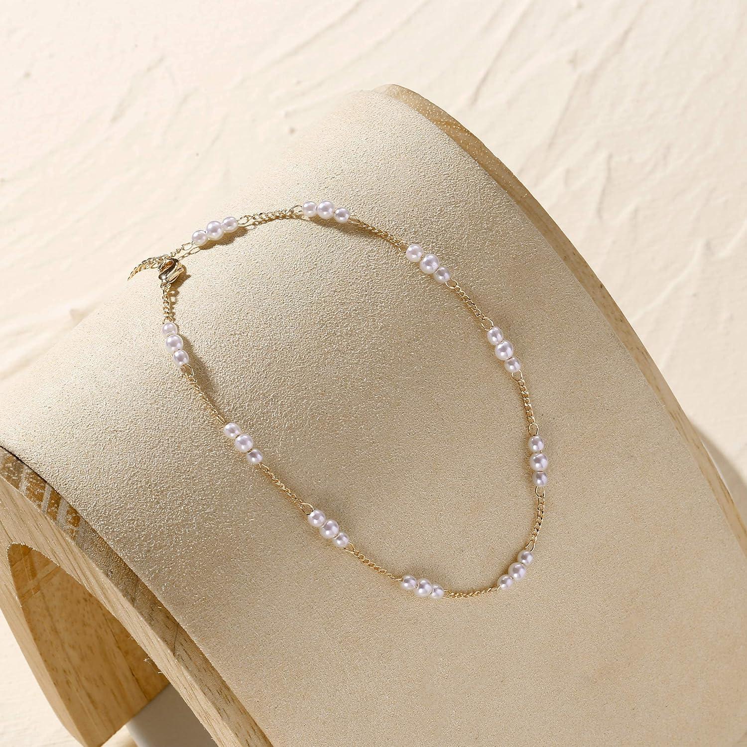 Tobillera de Perlas Kyerlyn Oro 18k Ajustable 21.6 cm