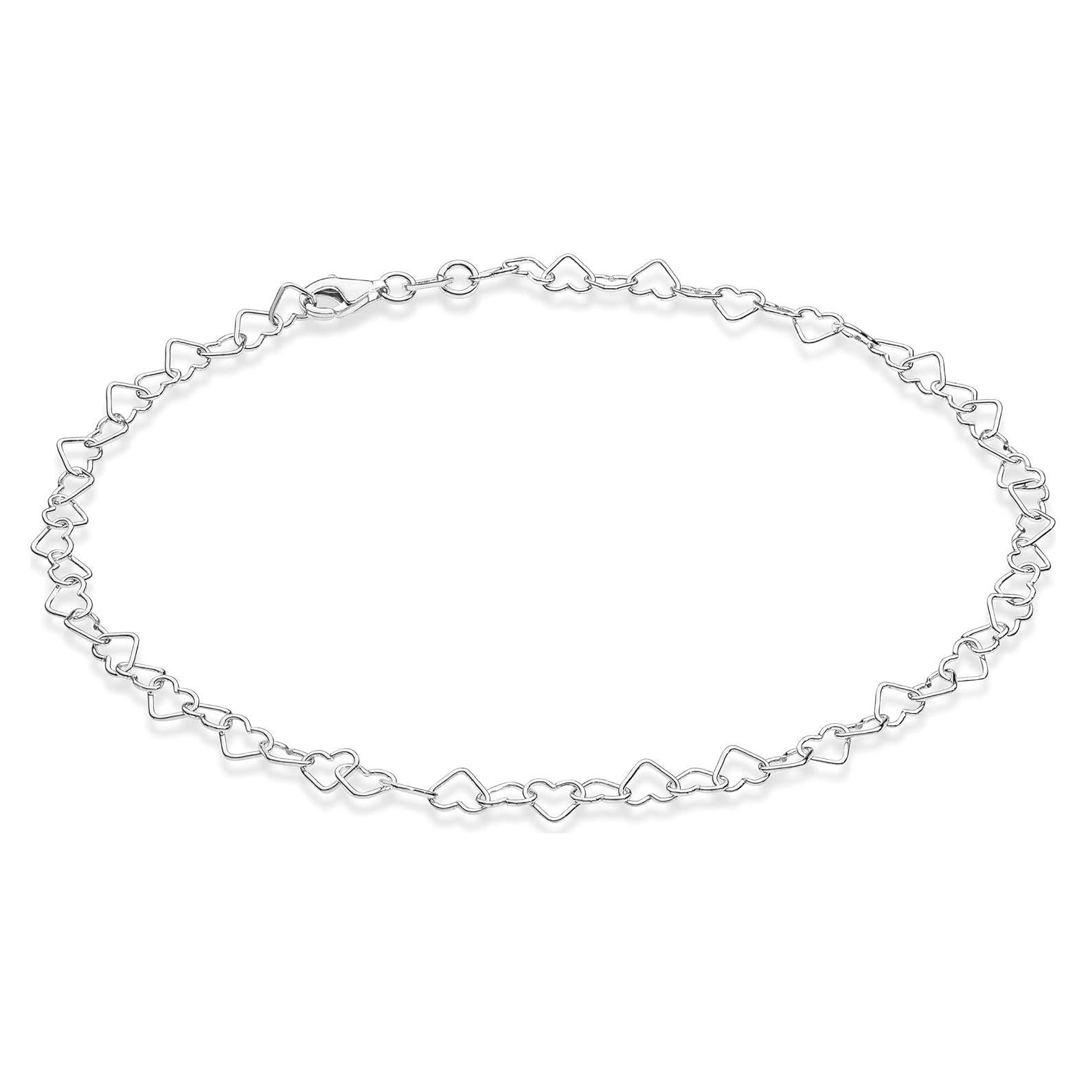 Pulsera de Tobillo Miabella 925 Plata de Ley Italiana 22.86 cm