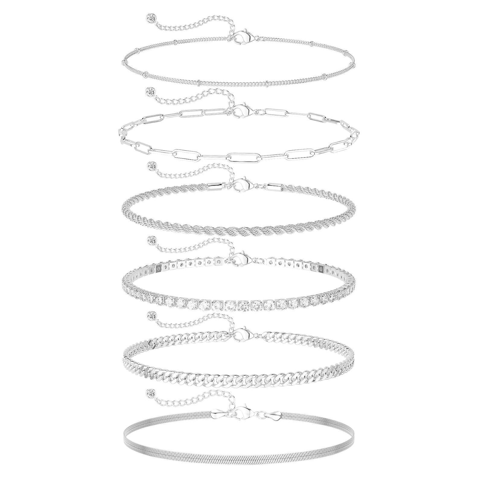 Pulsera de Tobillo DEARMAY Plata Esterlina S925 Ajustable