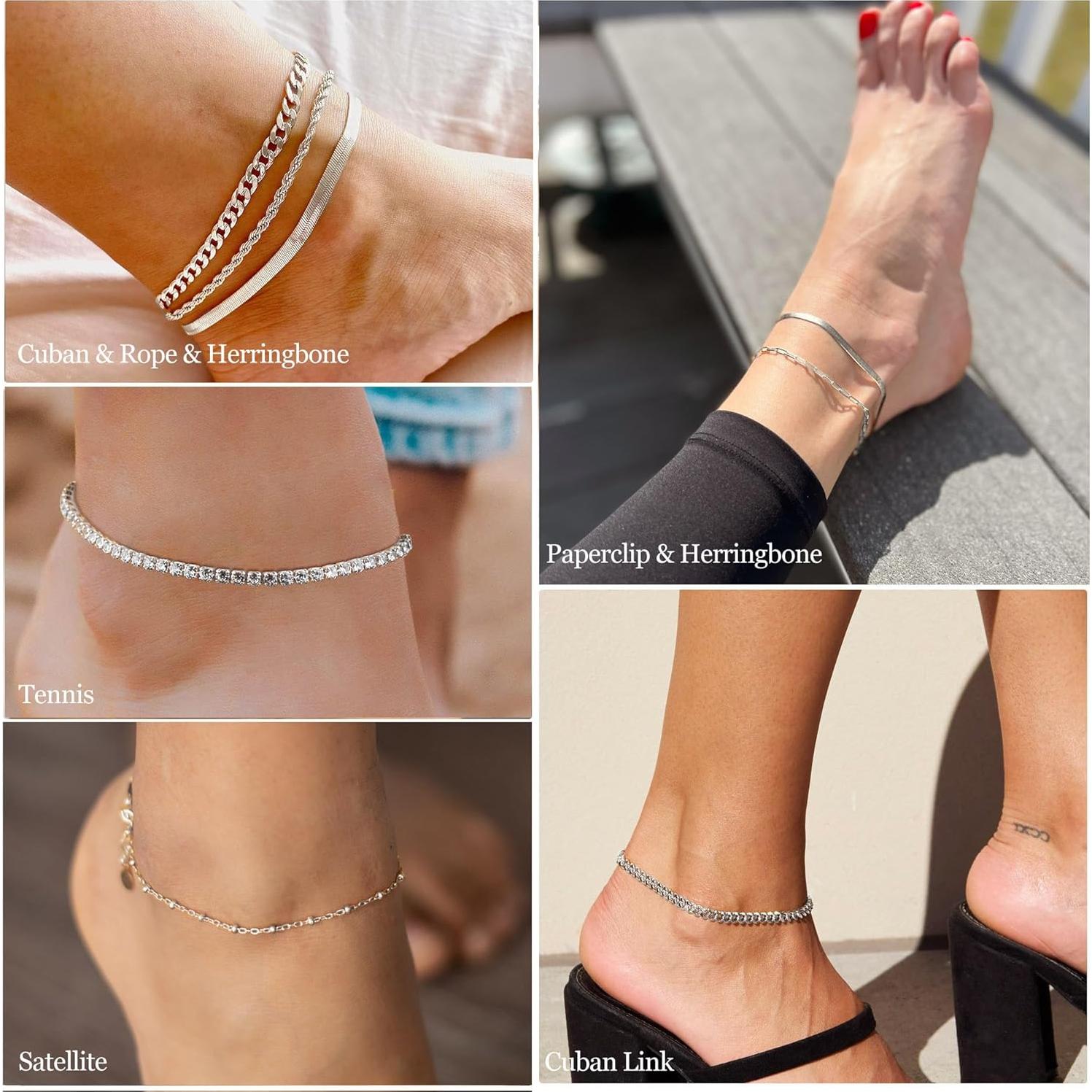 Pulsera de Tobillo DEARMAY Plata Esterlina S925 Ajustable