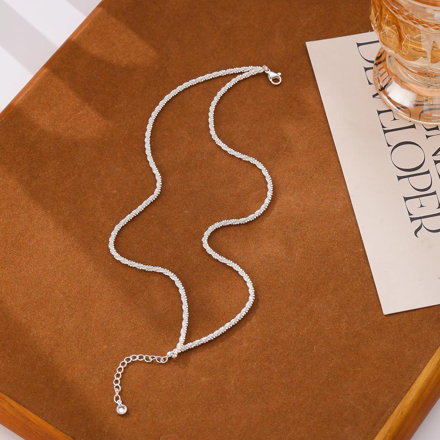 Pulsera de Tobillo Tasiso Plata de Ley Ajustable Brillante 21.6 cm