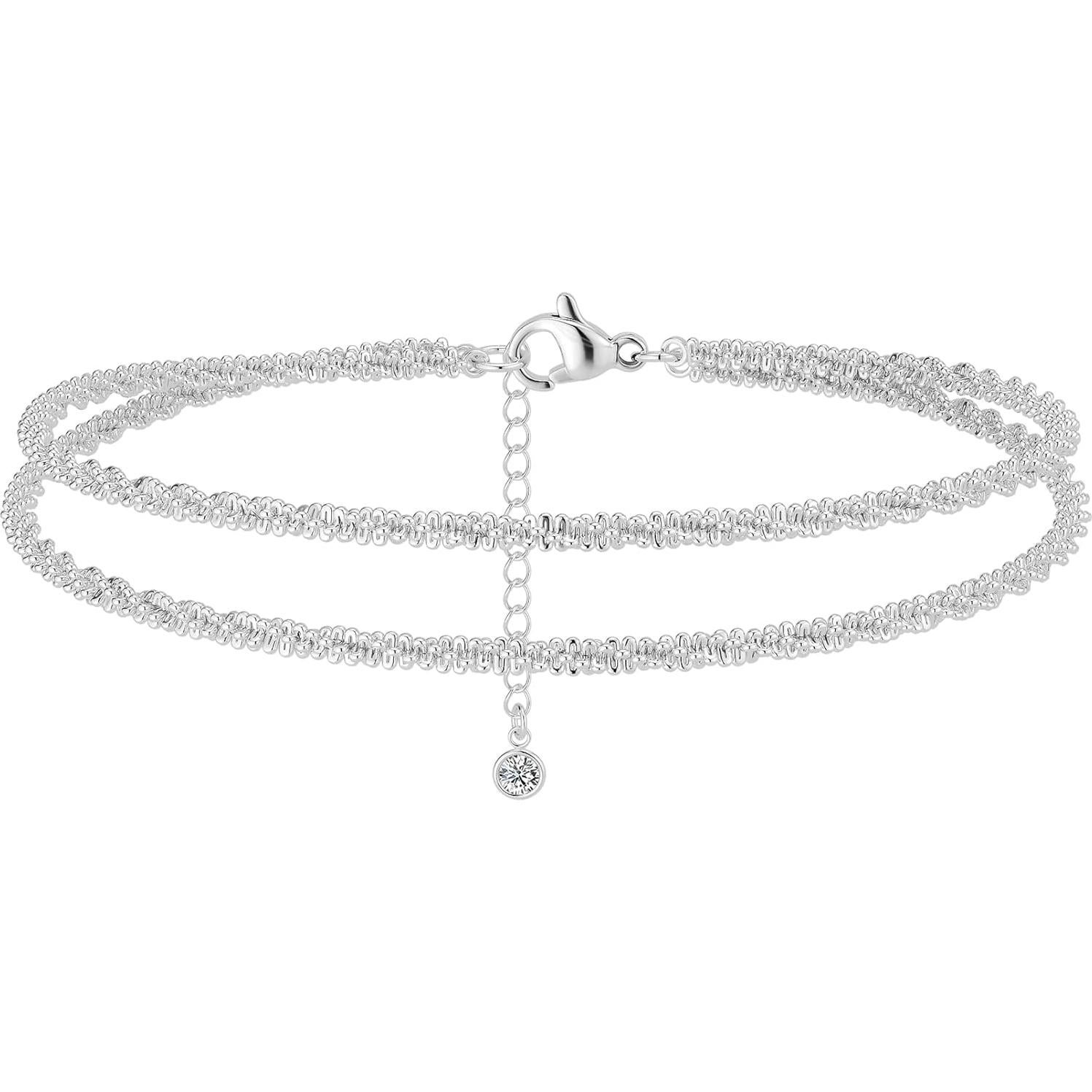 Pulsera de Tobillo Koperin Plateada Impermeable 21.6 cm