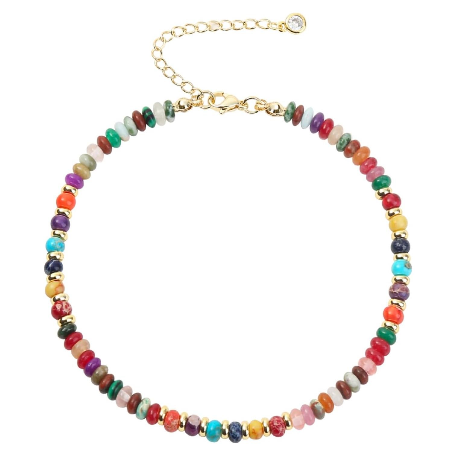 Tobilleras de piedras naturales Wremily para mujeres 19-20 cm