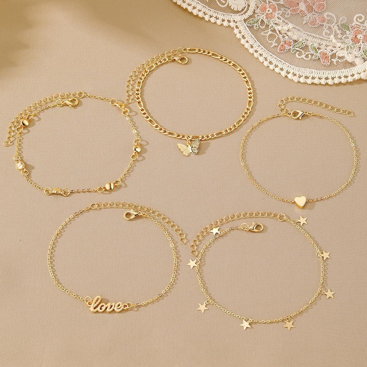 Tobilleras doradas KISS WIFE para mujeres - Joyería delicada