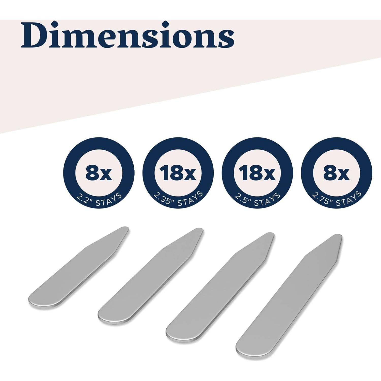 Varillas de Cuello de Metal Quality Stays - 52 Piezas en 4 Tamaños