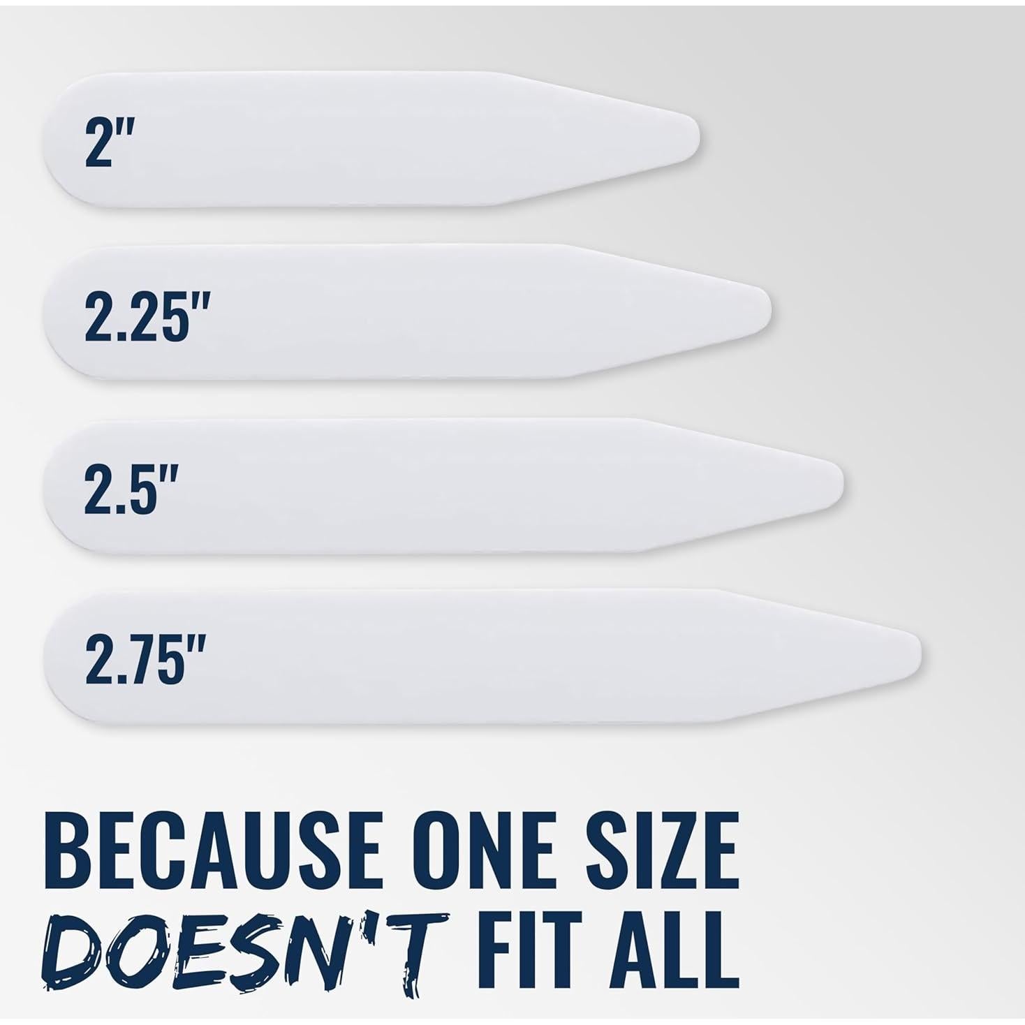 60 Estabilizadores de Cuello de Plástico para Camisas de Hombre - 4 Tamaños