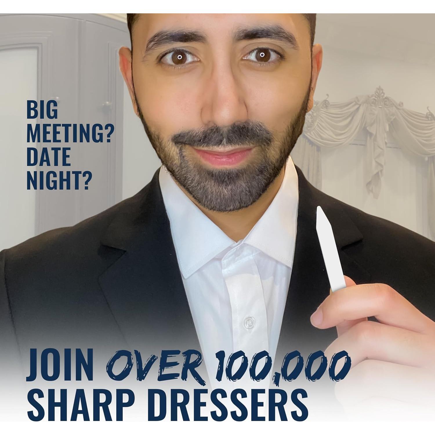 60 Estabilizadores de Cuello de Plástico para Camisas de Hombre - 4 Tamaños