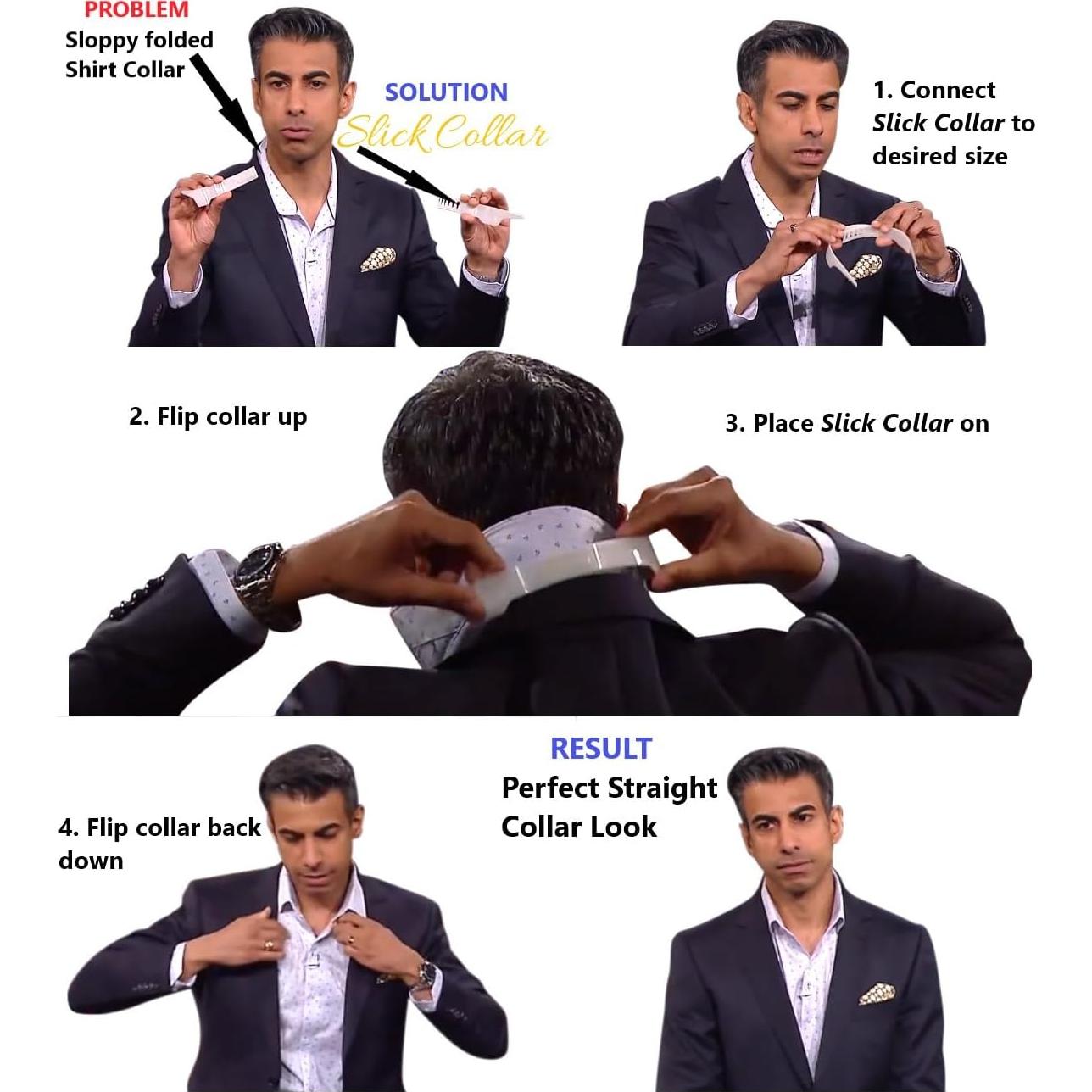 Soporte para Cuellos de Camisa Slick Collar con 3 Tamaños y 10 Varillas