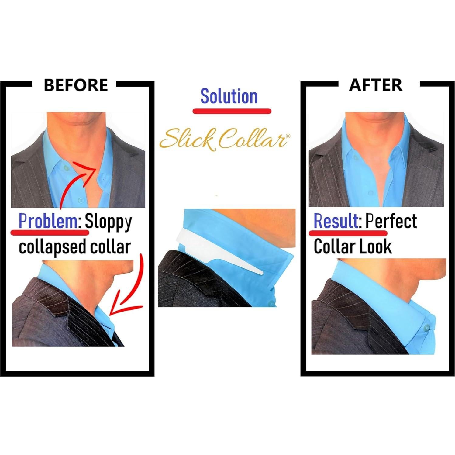 Soporte para Cuellos de Camisa Slick Collar con 3 Tamaños y 10 Varillas