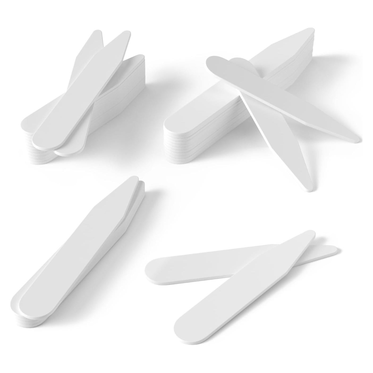 250 Cuellos de Plástico para Camisas de Hombre - 4 Tamaños