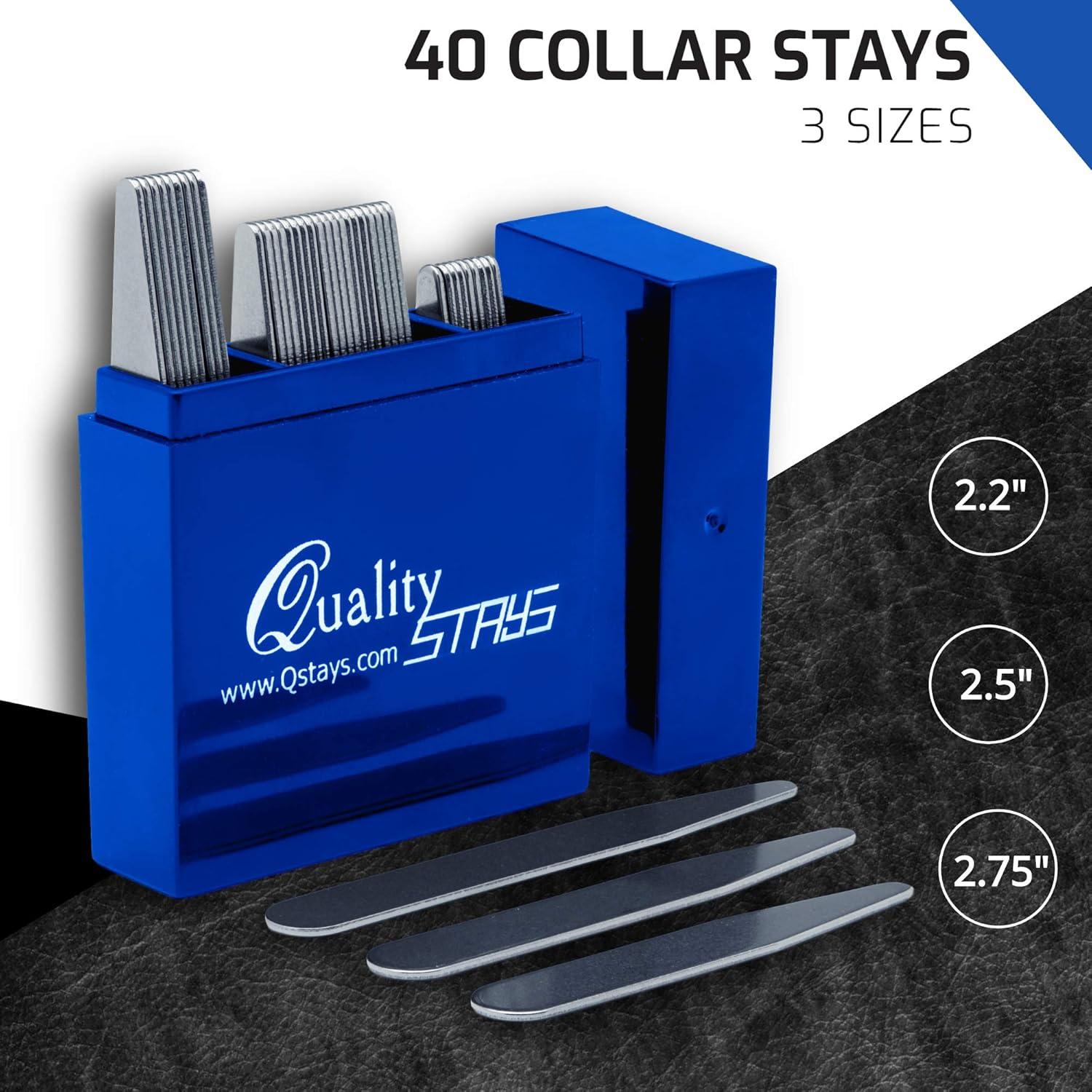 Quality Stays 40 Varillas de Cuello de Metal para Hombre - 3 Tamaños