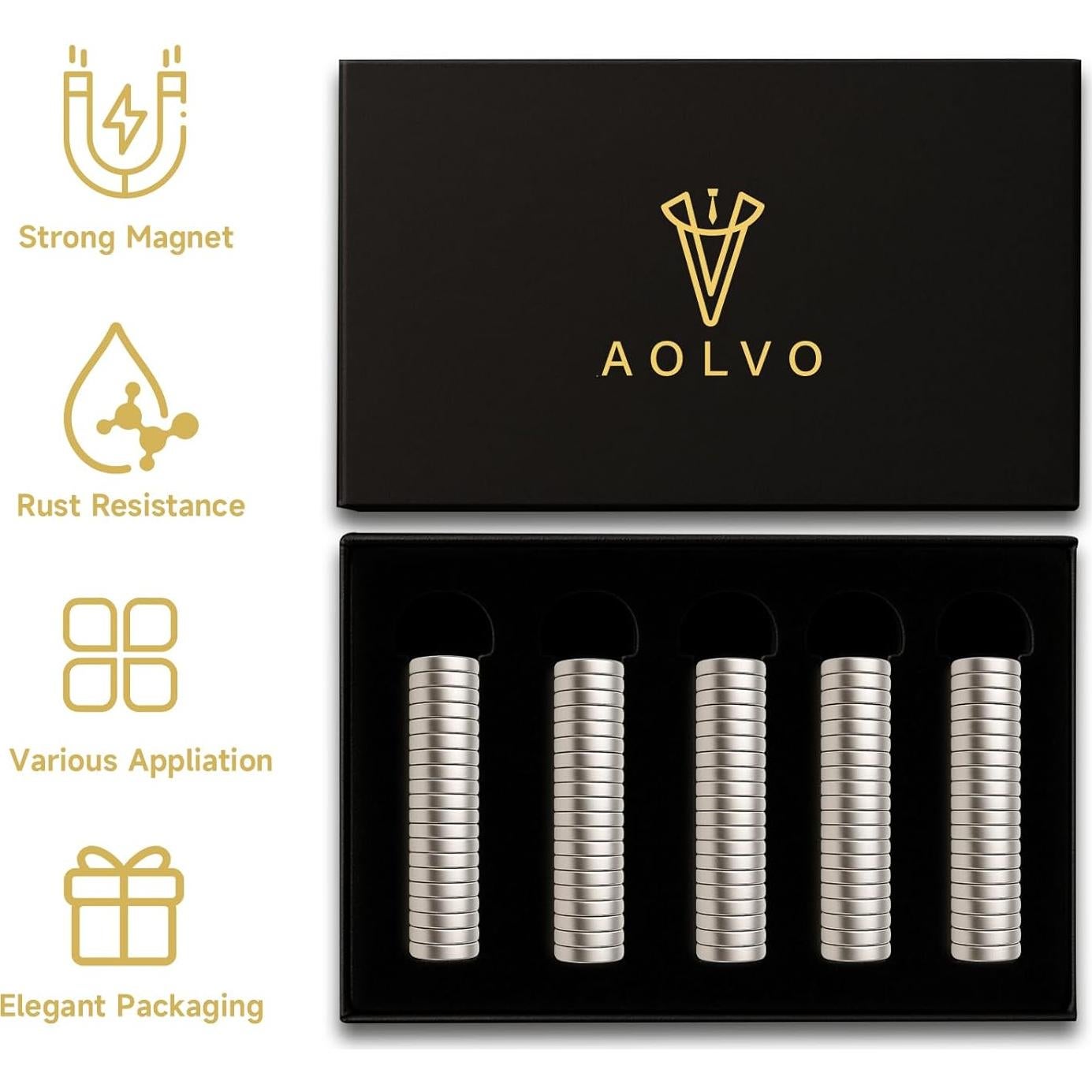 Imanes Fuertes para Cuello Magnéticos AOLVO - 20 Pcs Plata