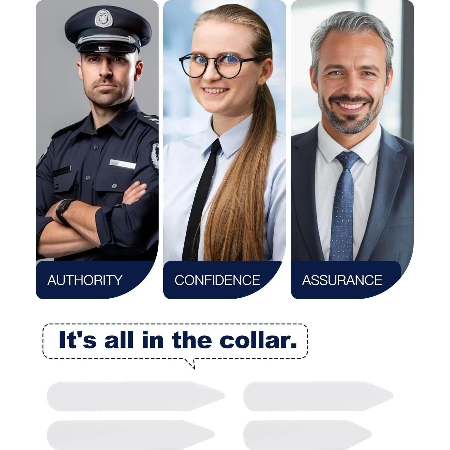 Inserciones de Cuello de Camisa Vivinin - 112 Piezas, 4 Tamaños