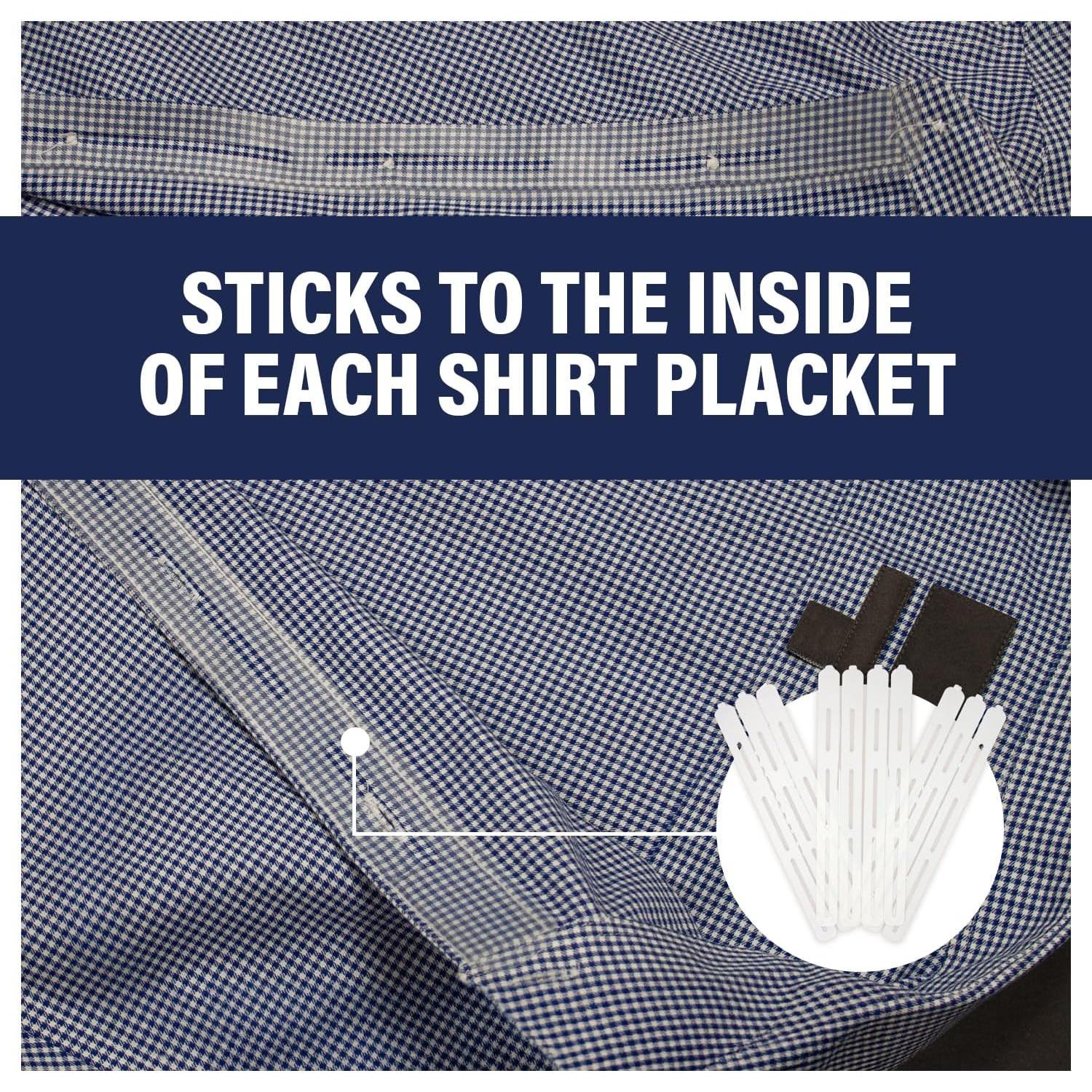 CollarLift Cereza Cromada - Placas Adhesivas para Cuello de Camisa de Hombre