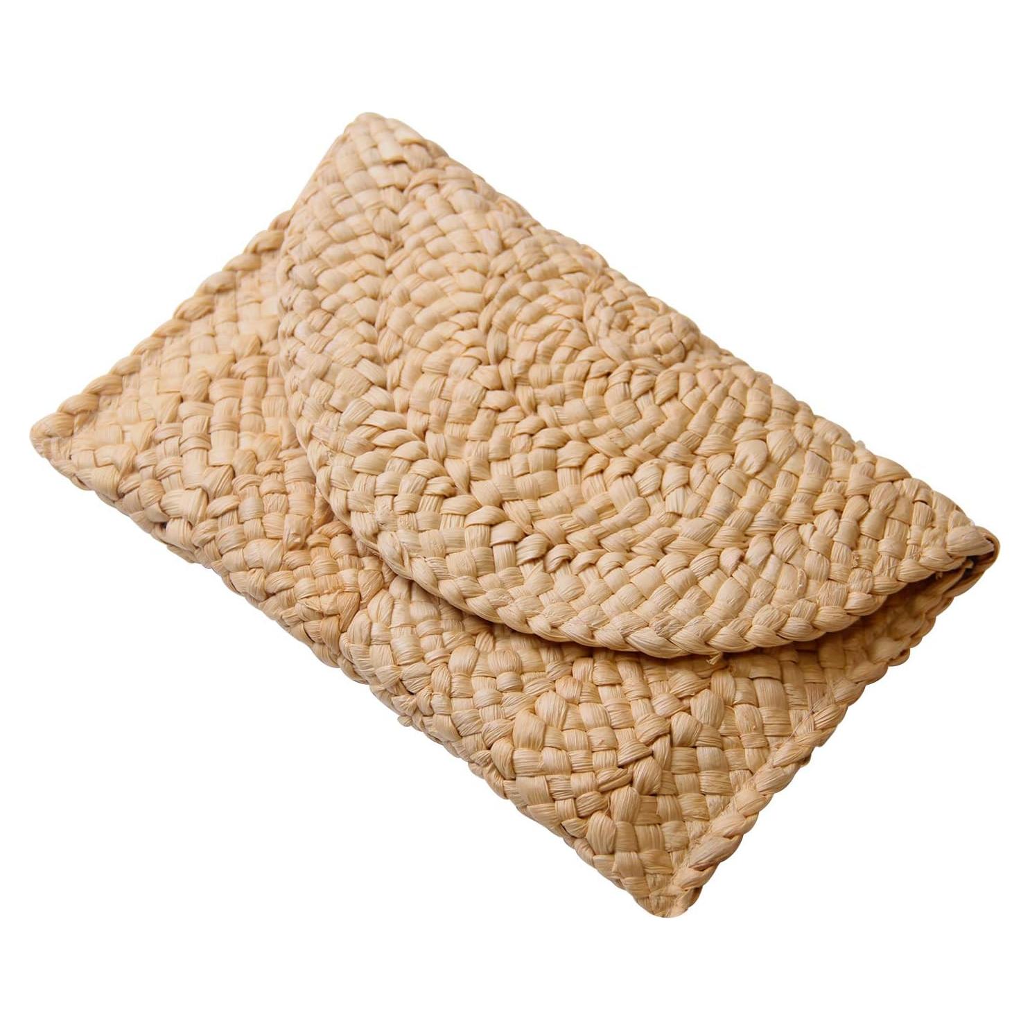 Bolso de mano de paja Freie Liebe 27x16 cm Beige