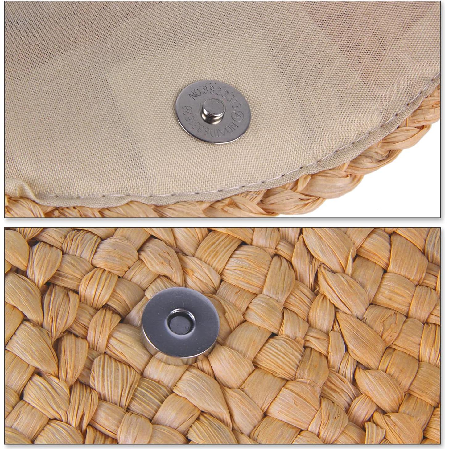 Bolso de mano de paja Freie Liebe 27x16 cm Beige