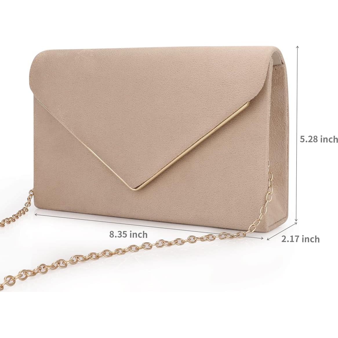 Cartera Clutch BBjinronjy para Mujeres en Ante Sintético Nude