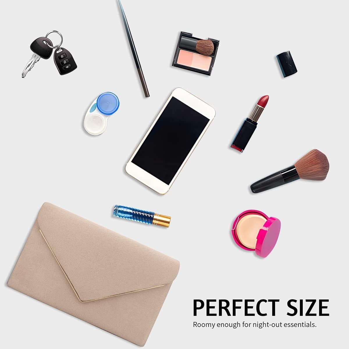 Cartera Clutch BBjinronjy para Mujeres en Ante Sintético Nude