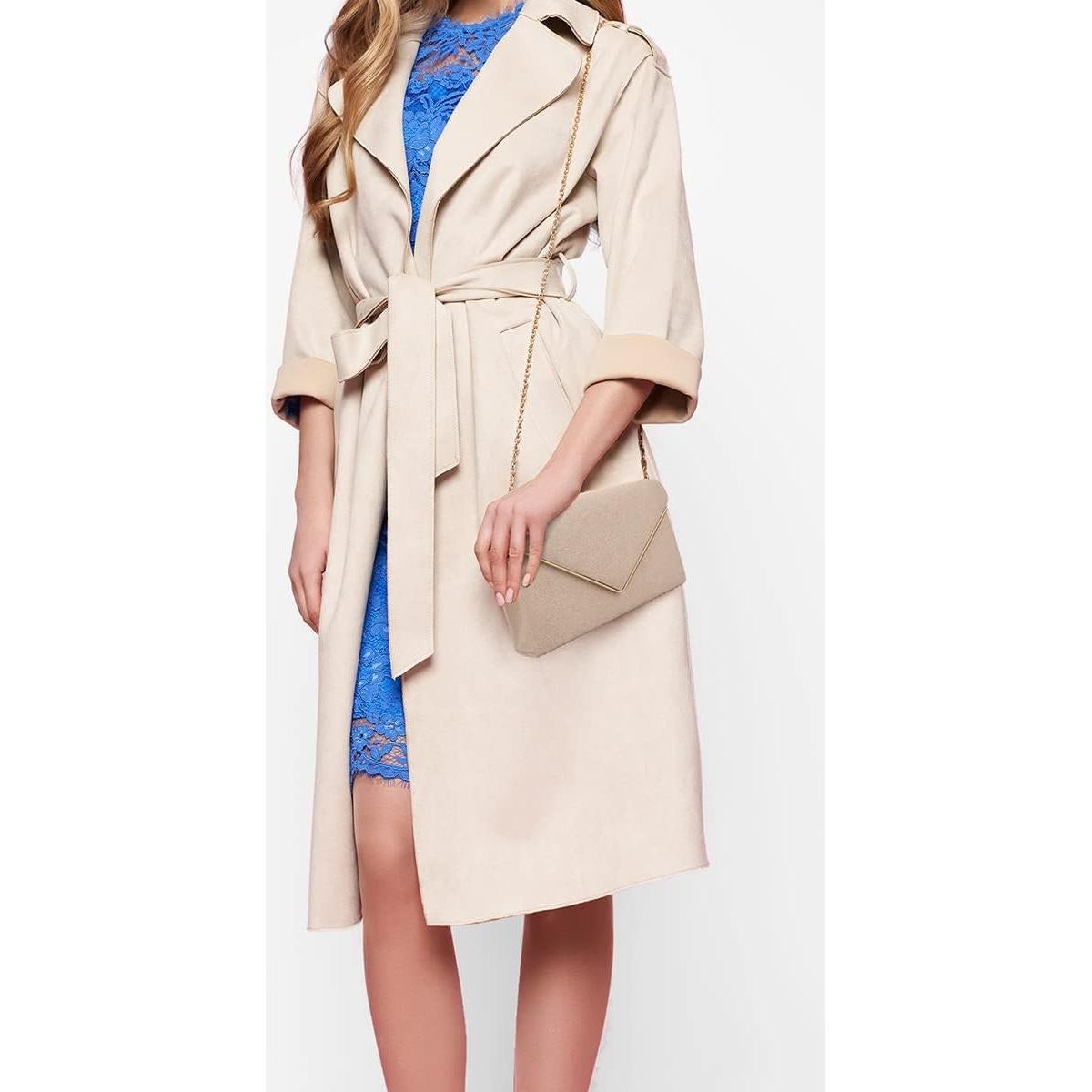 Cartera Clutch BBjinronjy para Mujeres en Ante Sintético Nude