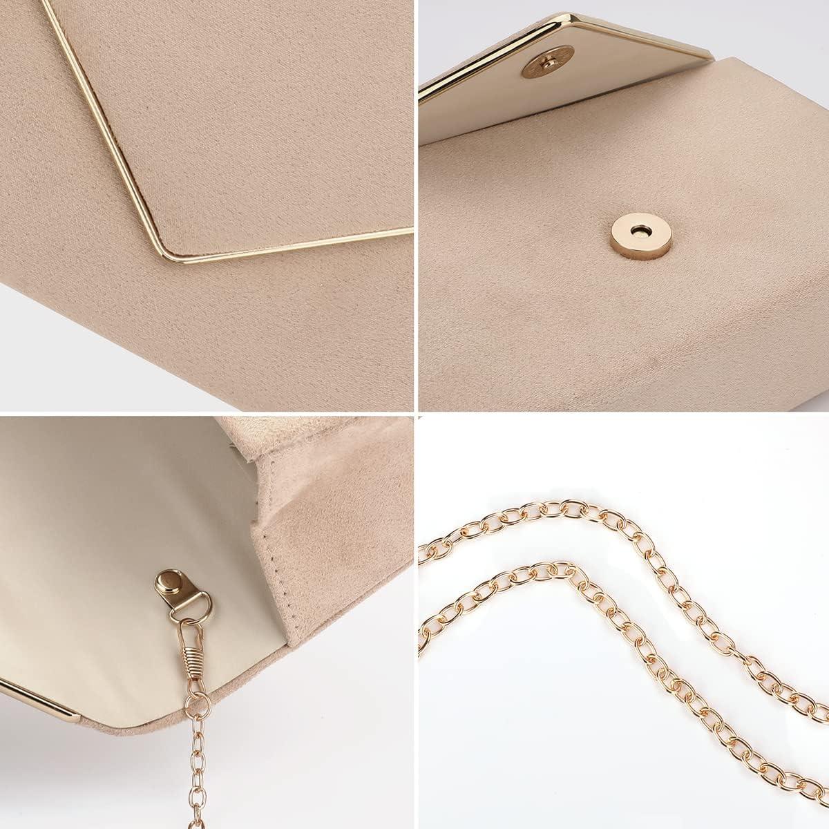 Cartera Clutch BBjinronjy para Mujeres en Ante Sintético Nude