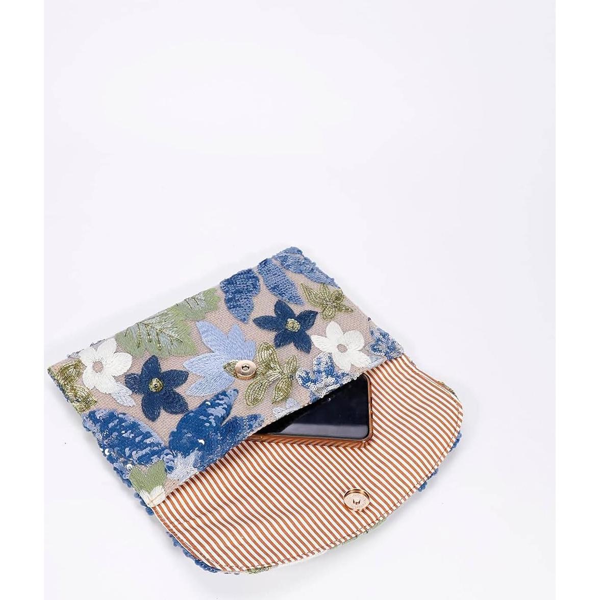 Bolso de Mano Verdusa Floral con Lentejuelas Talla Única