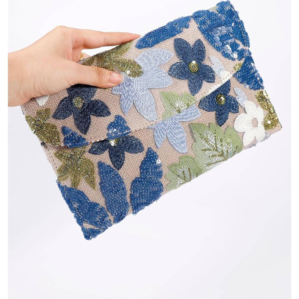 Bolso de Mano Verdusa Floral con Lentejuelas Talla Única