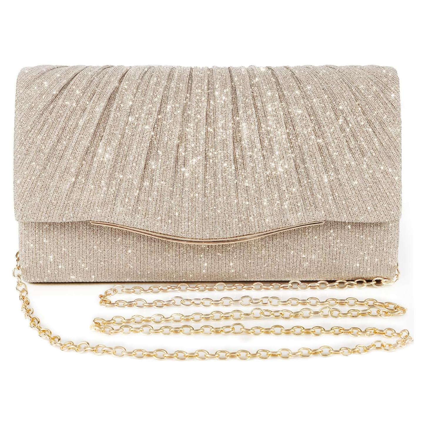 Bolso Clutch Elegante para Mujeres lovyoCoCo Champagne 21x12 cm