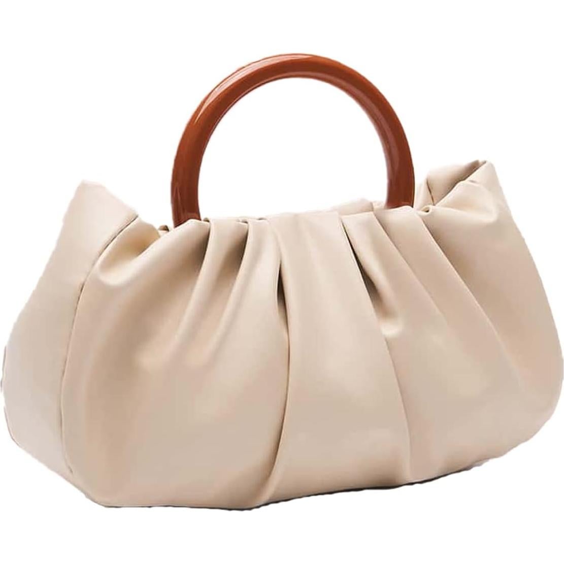Bolso de mano pequeño plisado para mujer Verdusa - Beige