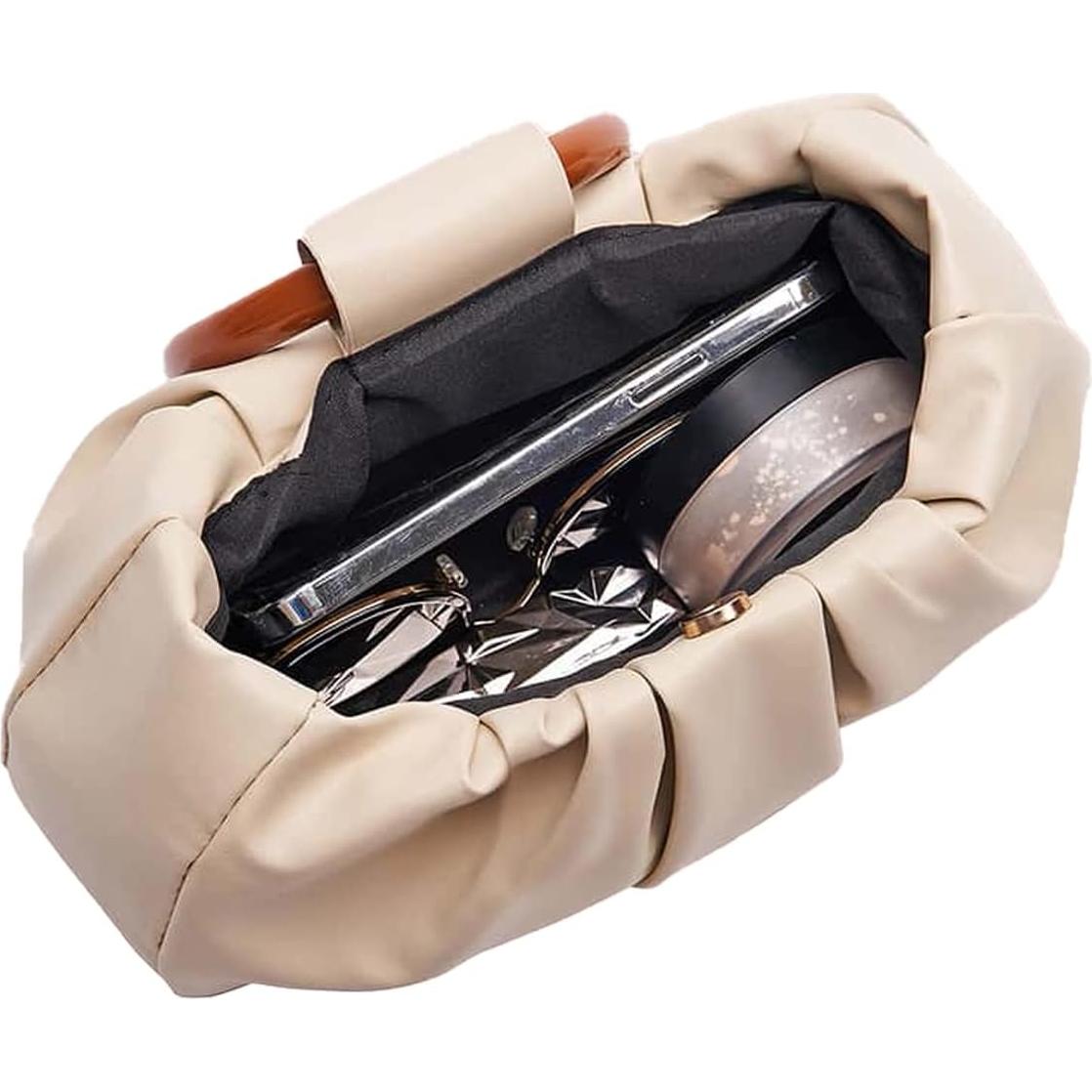 Bolso de mano pequeño plisado para mujer Verdusa - Beige