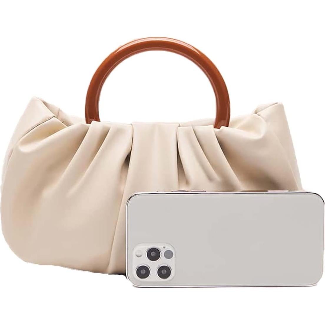 Bolso de mano pequeño plisado para mujer Verdusa - Beige